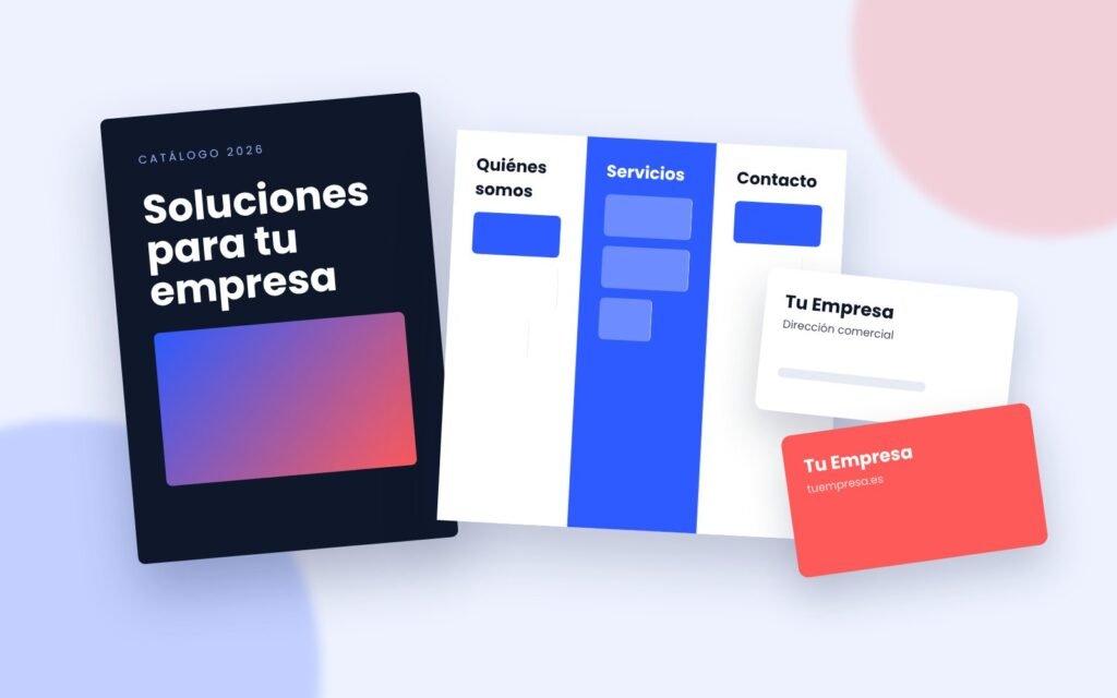Diseño gráfico en Valladolid: catálogo, tríptico y tarjetas de visita corporativas