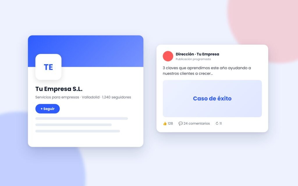 Gestión de LinkedIn para empresas: página de empresa y publicación profesional