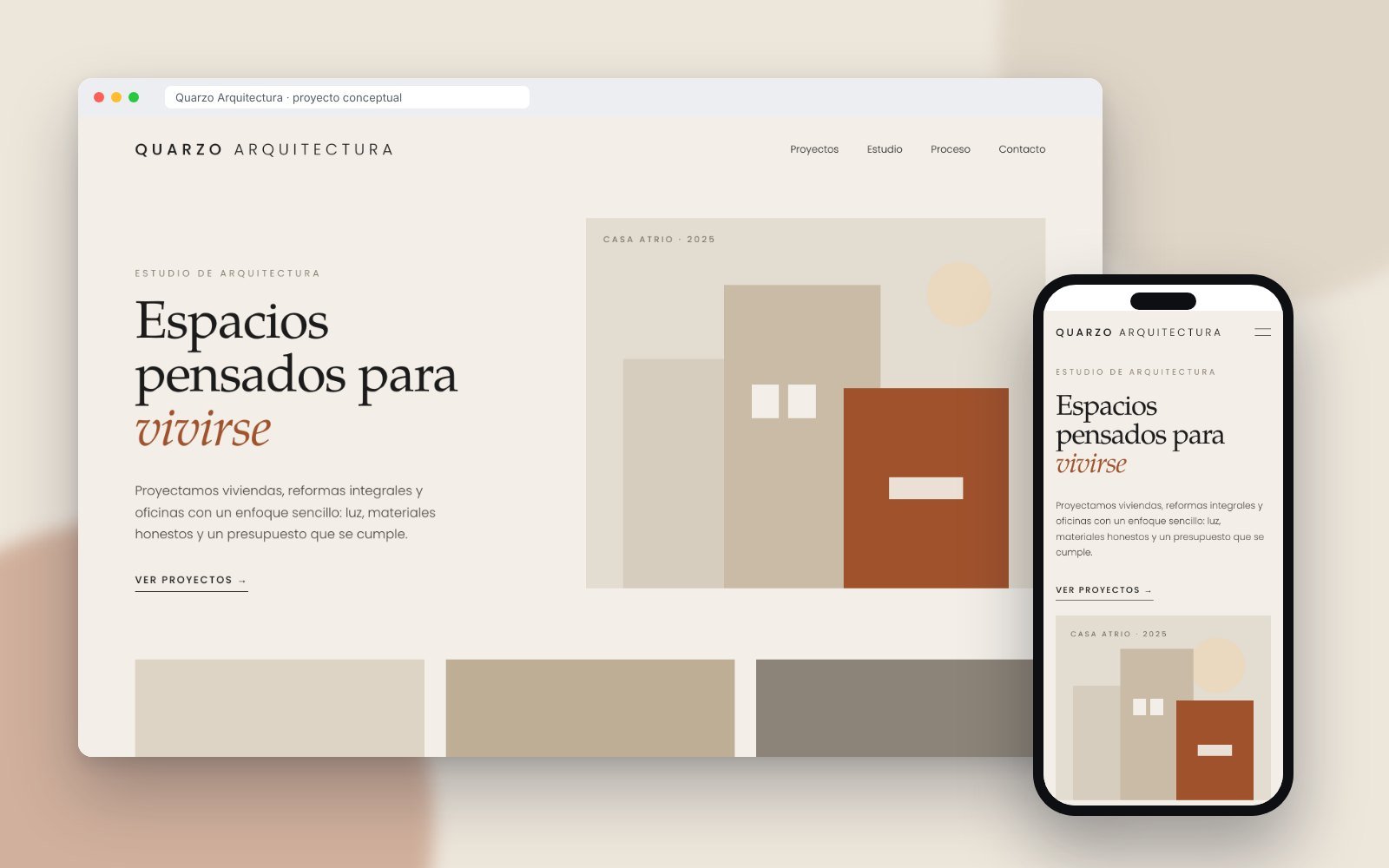 Portfolio de diseño web: proyecto conceptual para un estudio de arquitectura